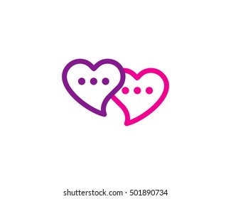 Plantilla de diseño de logotipo de chat de amor