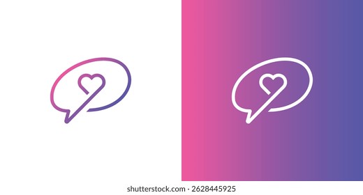 Love Chat Vector de diseño de logotipo