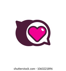 Love Chat Logo Icon Design