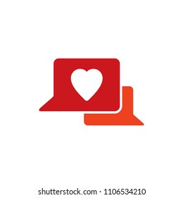 Love Chat Logo Icon Design