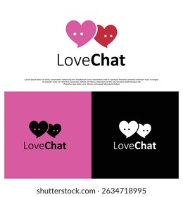love chat logo icon vector