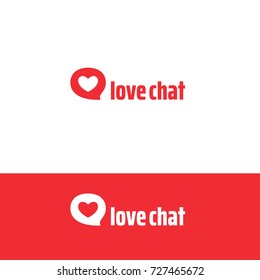 Love chat logo idea. Heart in message bubble