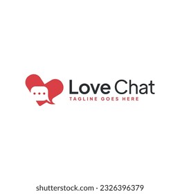 Logotipo de chat de amor con forma de letra L