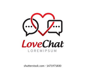 Love chat logo symbol or icon template