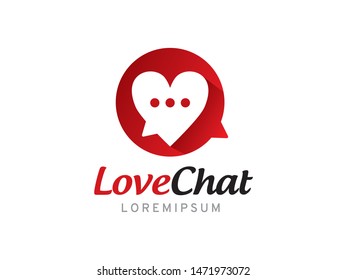 Love chat logo symbol or icon template