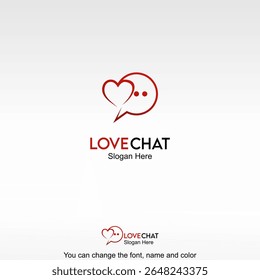 Love Chat Logo Template Design Vector