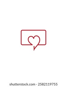 Love chat logo vector, heart chat logo design, vector illustration