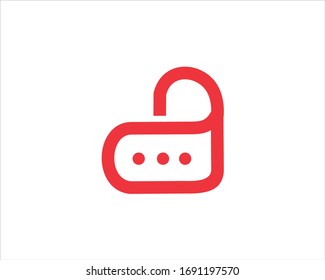icono del vector del logotipo de chat de amor