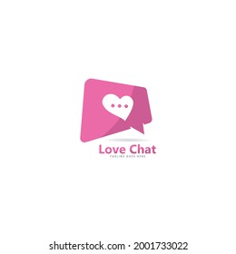 diseño de icono del logotipo de chat de amor 