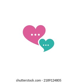 love chat logo vector icon illustration design