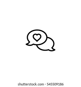Love chat message line icon