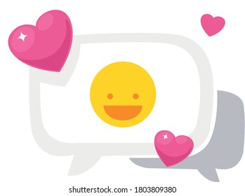 love chat message with smile