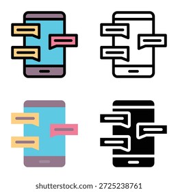 Love Chat Mobile App Symbol, geeignet für mobile Apps, Web-Apps und Printmedien. Mehrere Stilsymbole, 