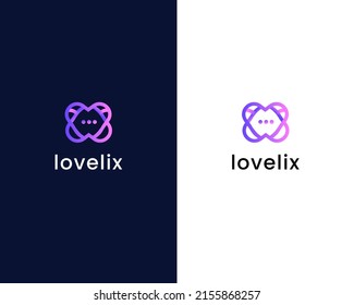 love with chat modern logo design template