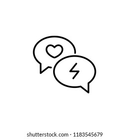 Love Chat Modern Simple Outline UI Vector Icon