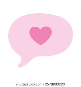 Love chat notification on white background. Vector object design element for Valentine's day.