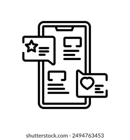 Love Chat Outline Icon, Vector illustration