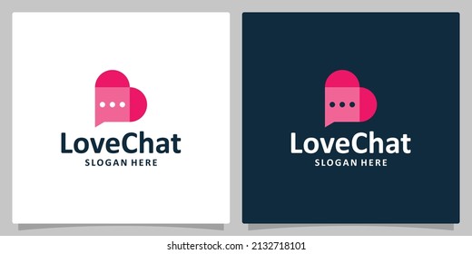 Me encanta chatear simple logo limpio. el logotipo del mensaje de fecha simple. Vector premium