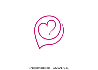 love chat simple line style logo