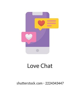 Love Chat Vector Flat Icon Design illustration. Love Symbol on White background EPS 10 File