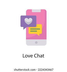 Love Chat Vector Flat Icon Design illustration. Love Symbol on White background EPS 10 File