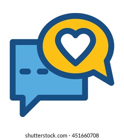Love Chat Vector Icon