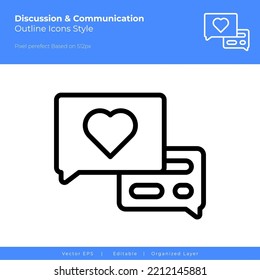 Love chat vector icon. can be use for user interface, seamless pattern, mobile app icon