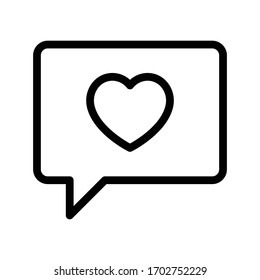 love chat vector thin line icon 