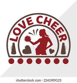 Love Cheer SVG Printable Vector Illustration