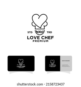 love chef hat cooking logo icon vector flat logo icon design illustration