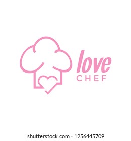 Love chef logo design template vector illustration