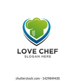 Love Chef Logo, Restaurant Logo Design Template Vector 