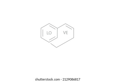  Love chemical formula icon .	Vector illustration.
