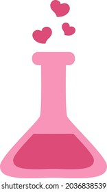 Love chemistry, illustration, vector, on a white background.