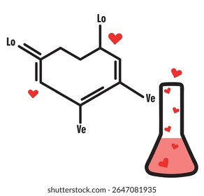 Love chemistry vector illustration. Element for love expression. 