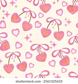 love cherry seamless pattern for background,fabric,cover,wrapper,etc