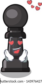 In love chess pawn in the cartoon shape