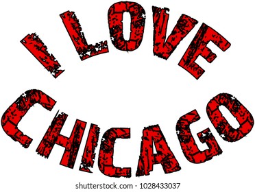 I Love Chicago text sign illustrationon white background
