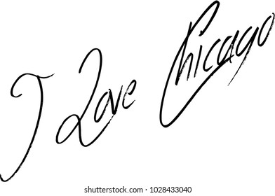 I Love Chicago text sign illustrationon white background
