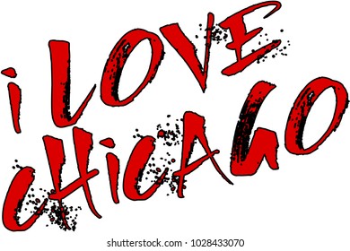 I Love Chicago text sign illustrationon white background
