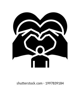 love child adoption glyph icon vector. love child adoption sign. isolated contour symbol black illustration