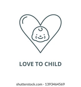 Love to child vector line icon, linear concept, outline sign, symbol