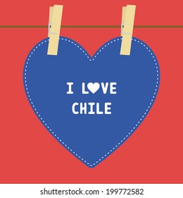I lOVE CHILE letter. Card for decoration.