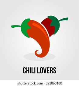 LOVE CHILI LOGO COMPANY FOOD TEMPLATE EMBLEM BUSINESS SIGN SYMBOL