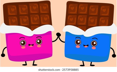 love chocolate bites love couple valentine couple character cute