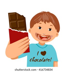 Niño Comiendo Chocolate Stock Vectors, Images & Vector Art | Shutterstock