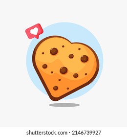 Love chocolate cookies cartoon icon