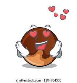 In Love Chocolate Donut Mascot Cartoon