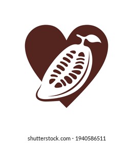 Love Chocolate logo design vector illustration, Creative Chocolate logo design concept template, symbols icons