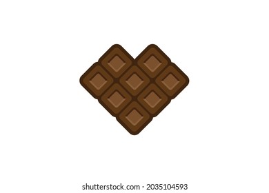 Love chocolate logo. Suitable for chocolate shop logos, chocolate icons, and more.